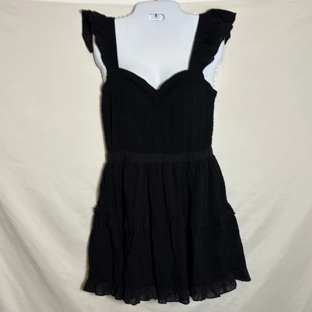 Mable Mini Dress Off Shoulder Ruffle Black- Large